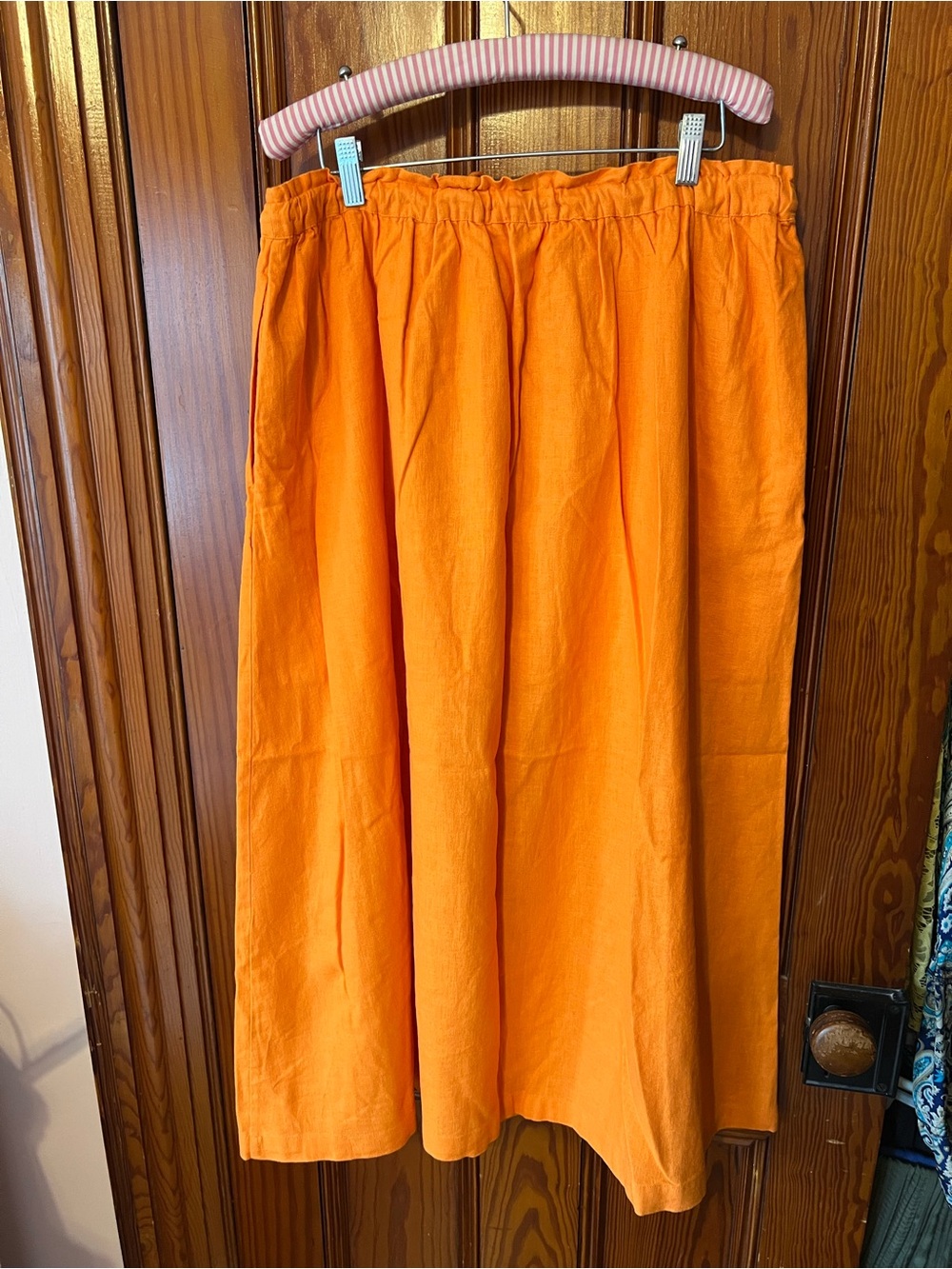 Abercrombie & Fitch Bright Orange Drawstring Maxi Skirt - Picture 2 of 8